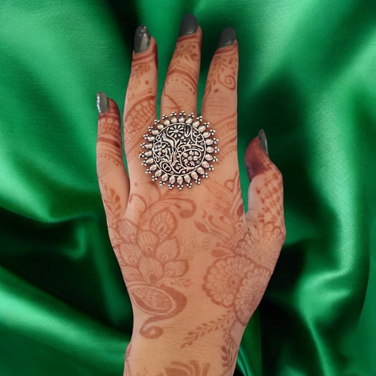 9809-RNO Ring With Oxidised Plating-Design 1