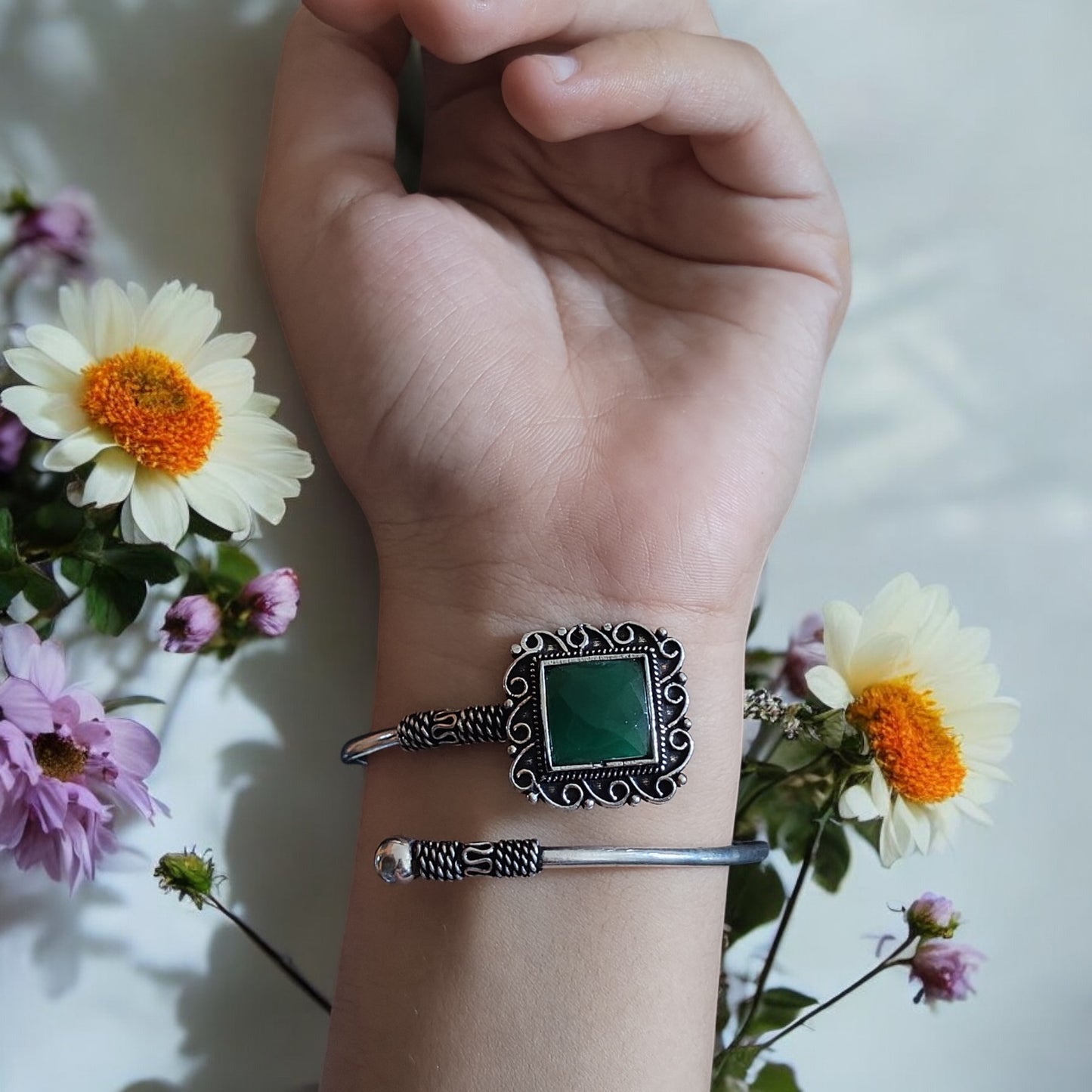 91509 BRO Classic Kada With Oxidised Plating-Green