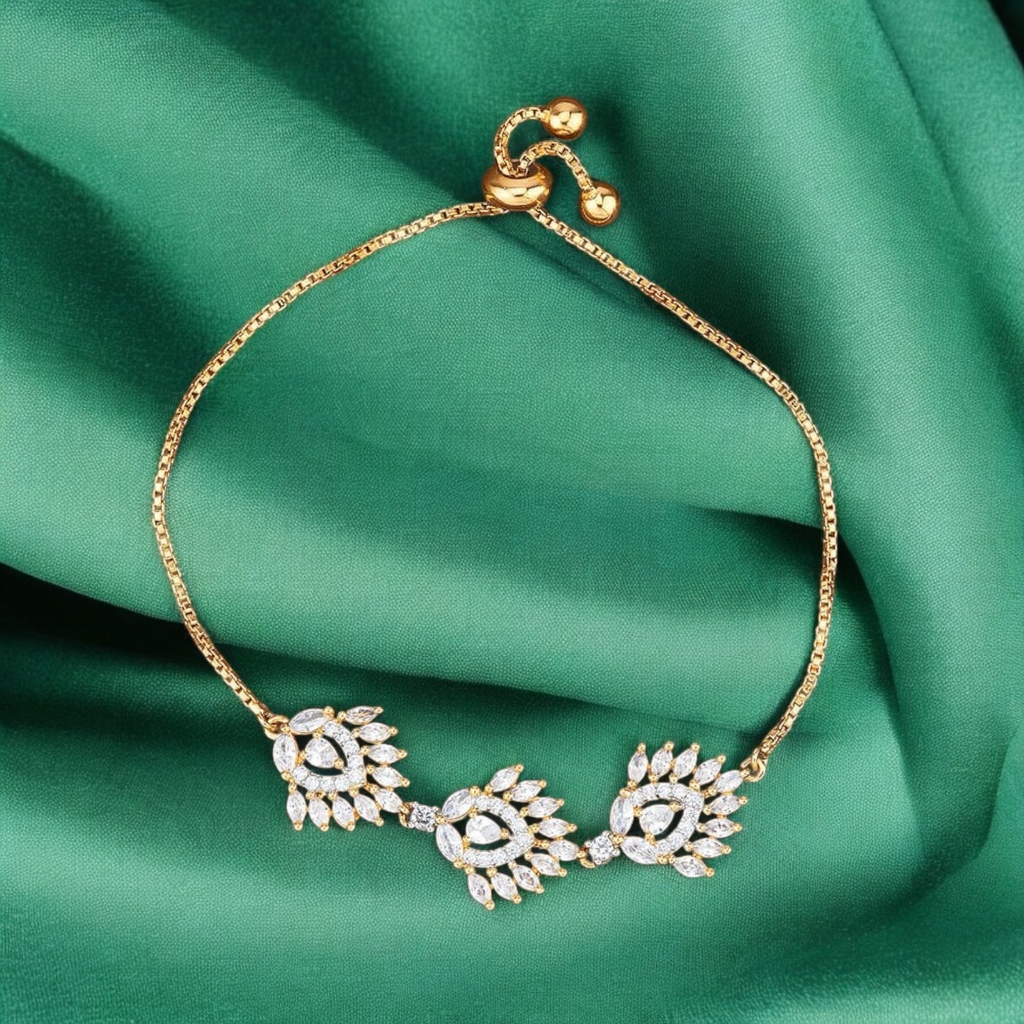 418851 Adjustable Bracelet With 2 Tone Plating-White