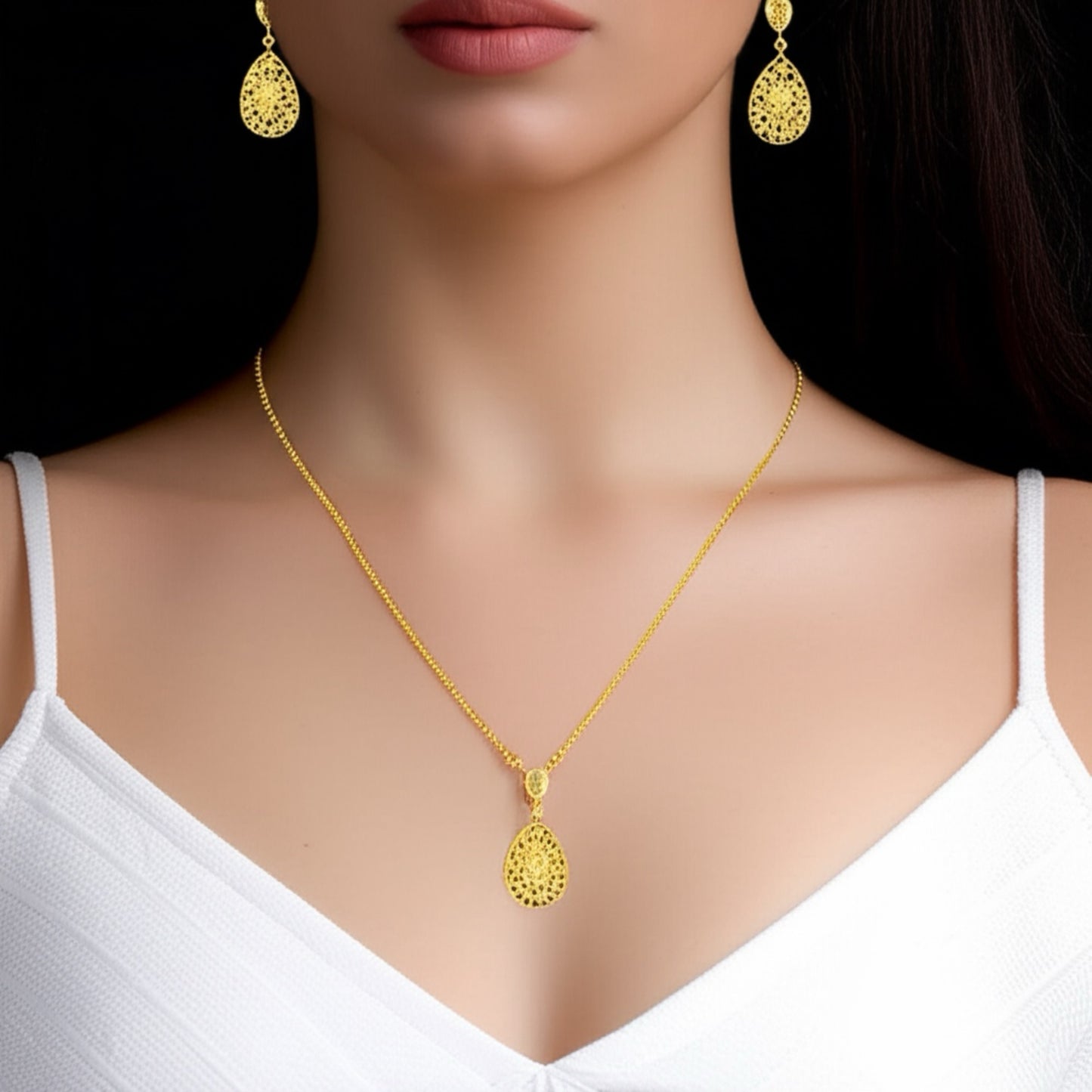 PS-420 Western Pendant Set Gold Plated