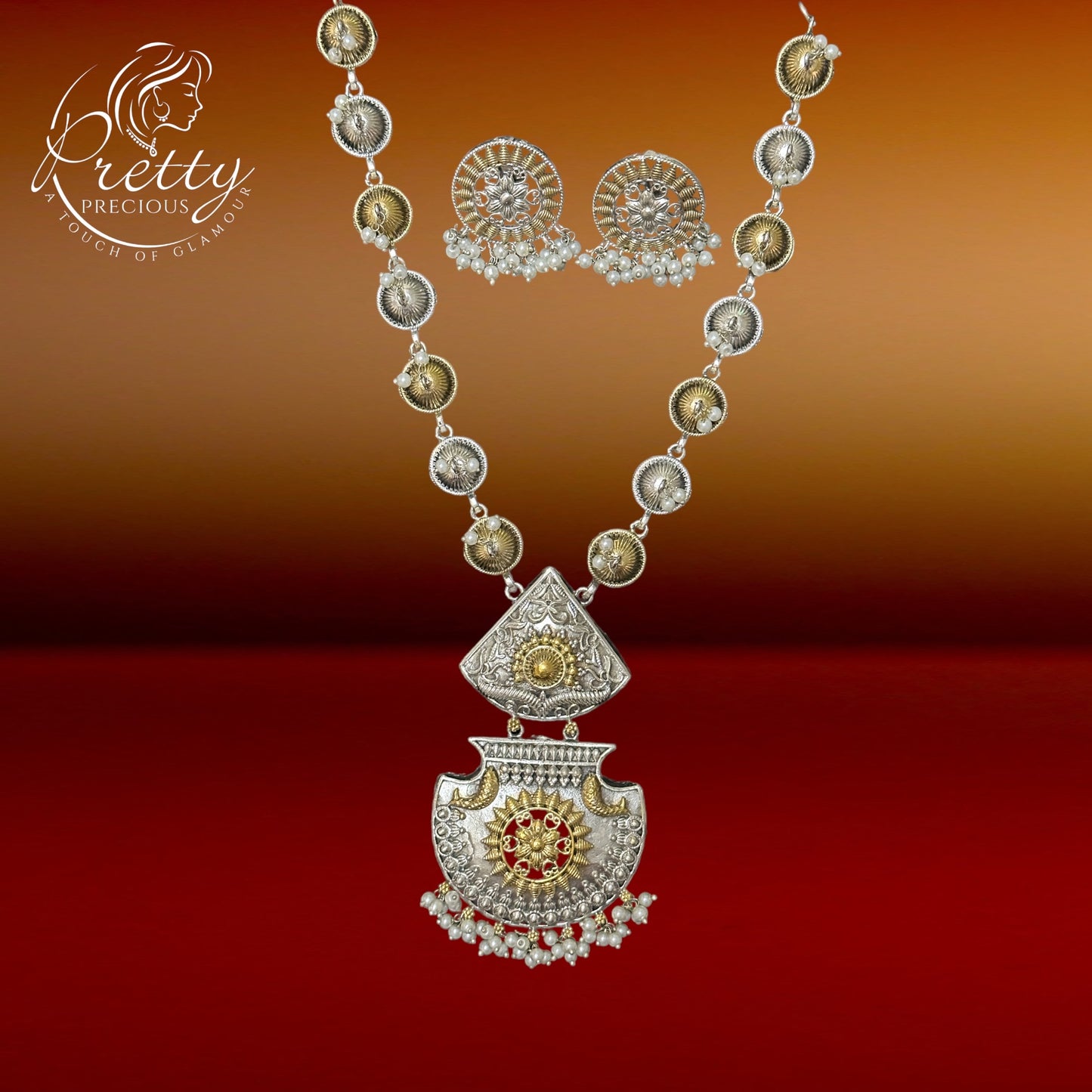 5720923633 Trendy Necklace With Oxidised Plating