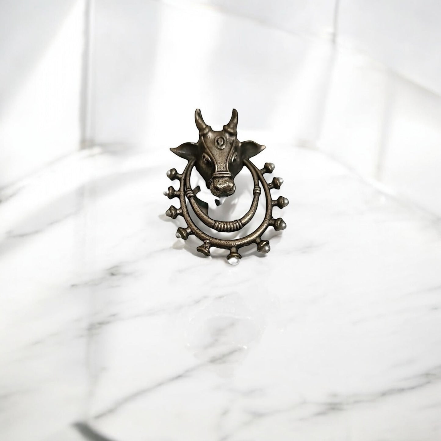 808258 Ring With Oxidised Plating