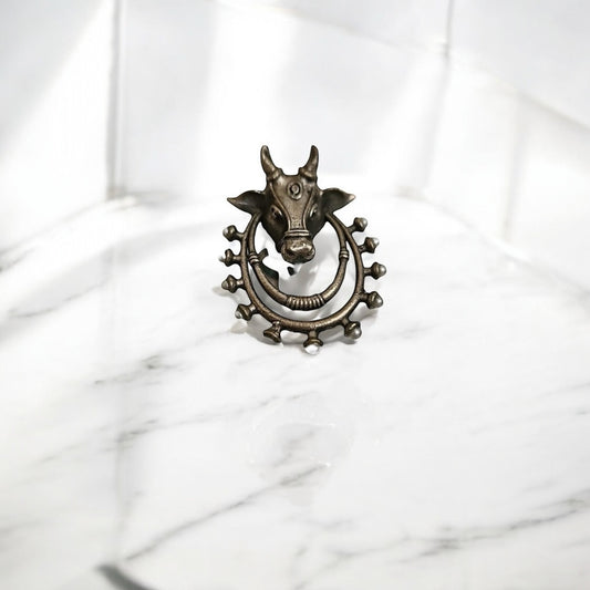 808258 Ring With Oxidised Plating