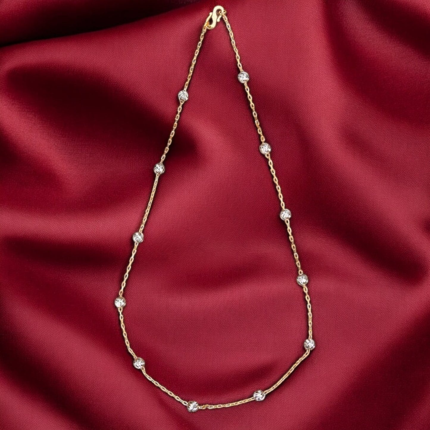 428594 Cz Delicate Chain With 2 Tone Plating