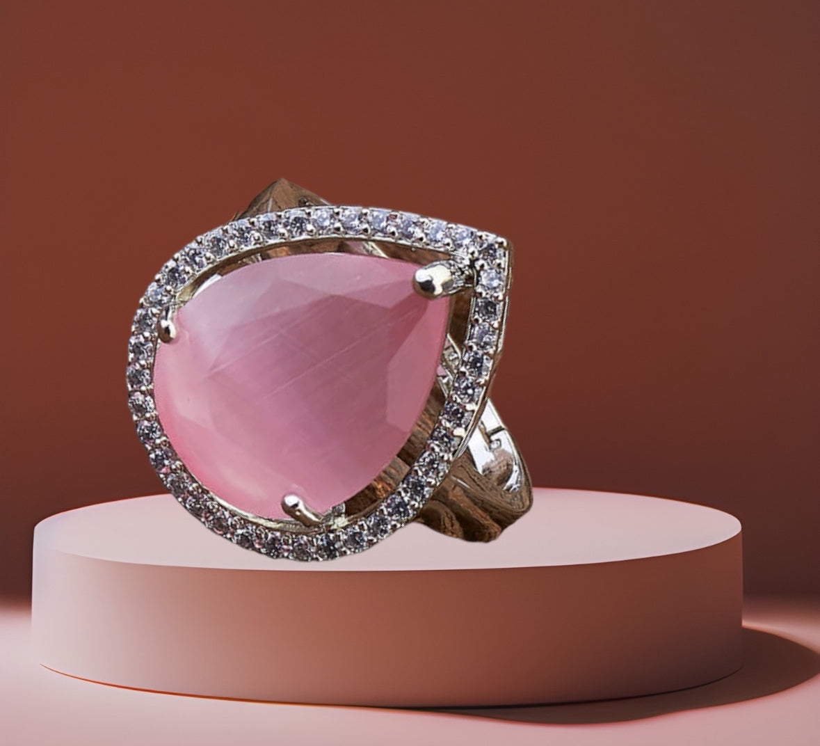 426016 Cubic Zirconia Delicate Ring With Rhodium Plating