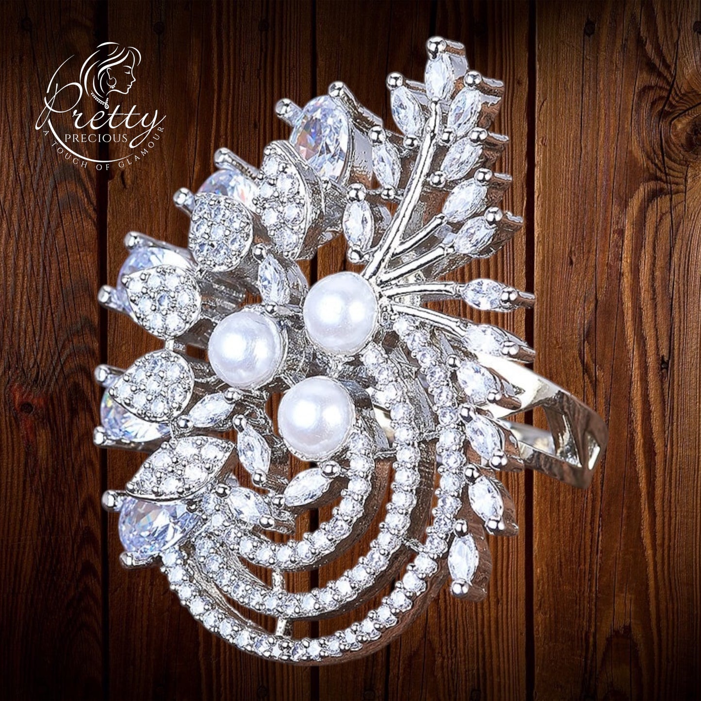 425252 Cz Adjustable Ring Silver