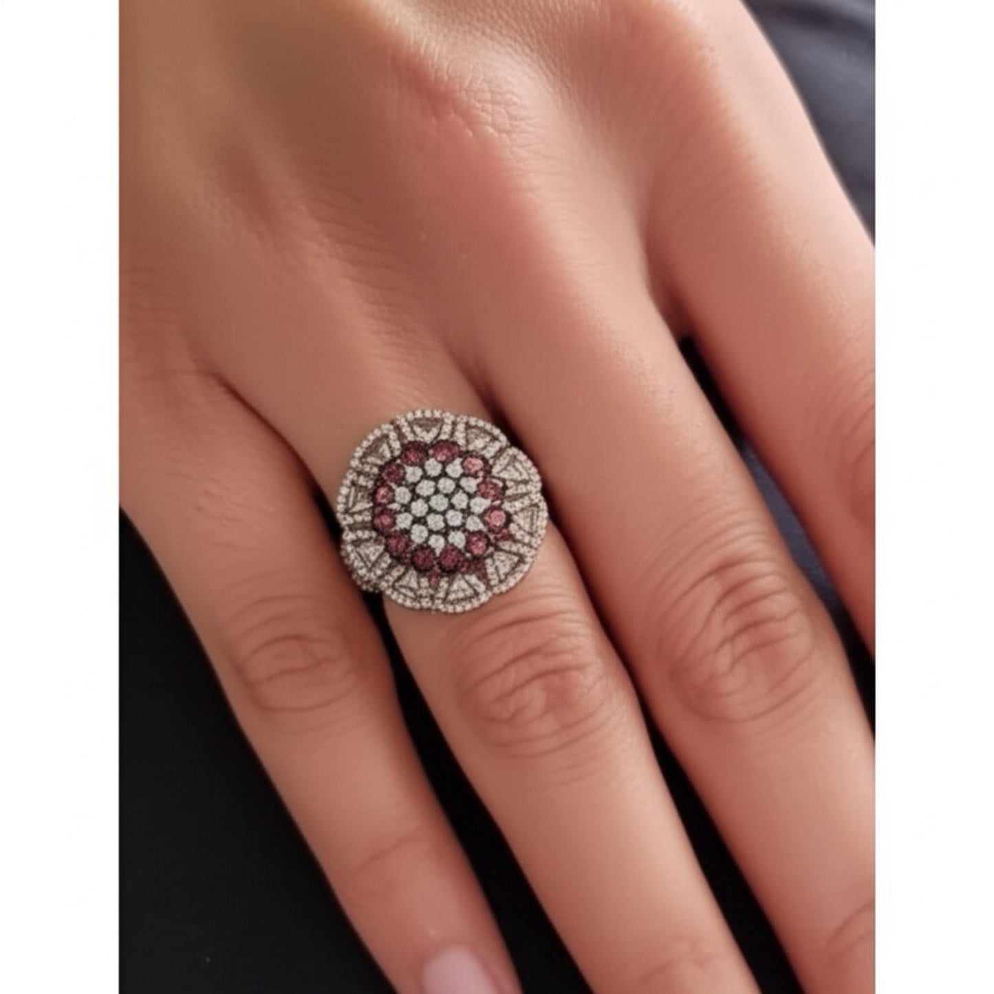 40190 Cz Adjustable Ring Ruby
