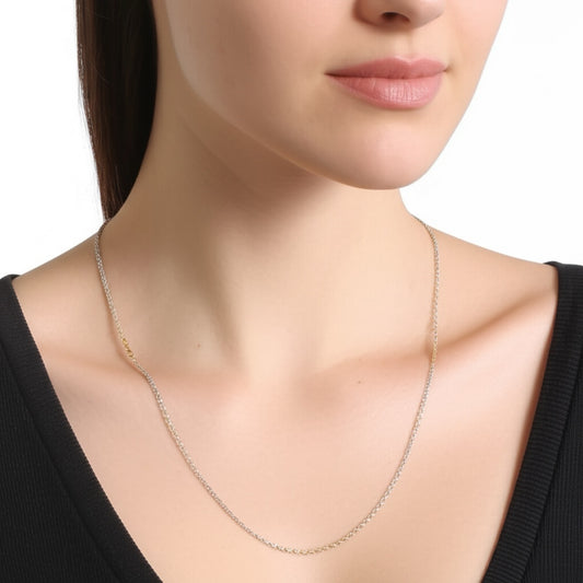 425352 Cubic Zirconia Delicate Chain With 2 Tone Plating