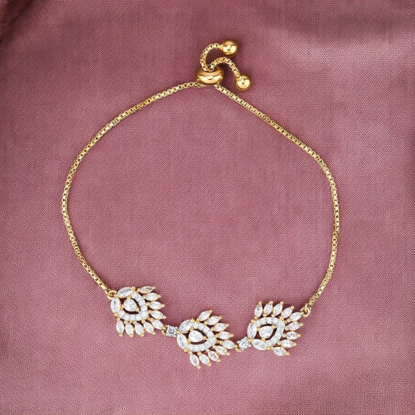 418851 Adjustable Bracelet With 2 Tone Plating-White