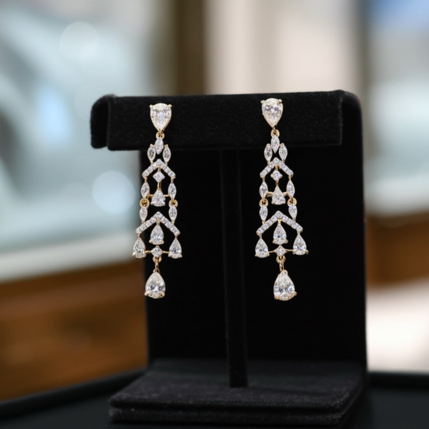 437567 CZ Earring With 2 Tone Plating