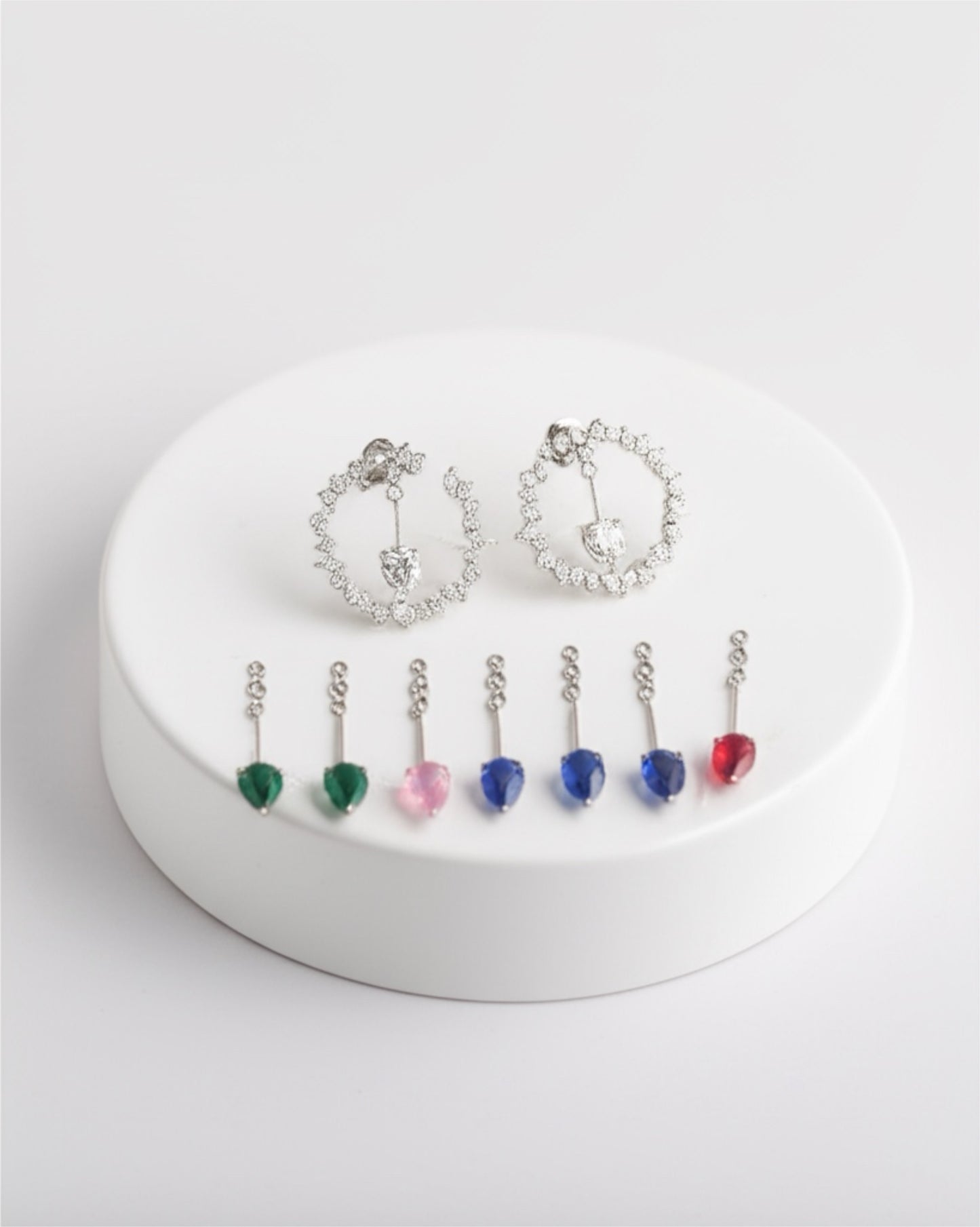 431139 Cubic Zirconia Classic Earring With Rhodium Plating