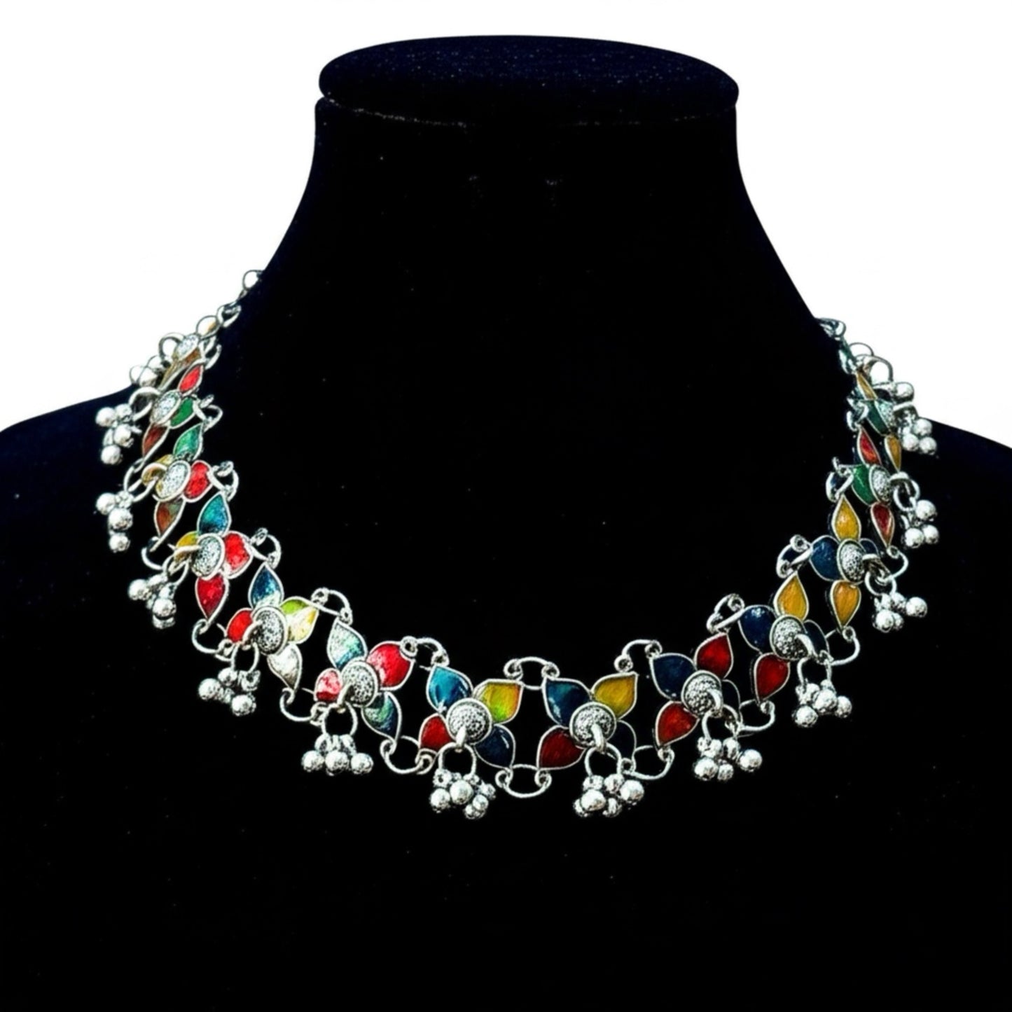 92999-NSO Classic Necklace With Oxidised Plating-Multi