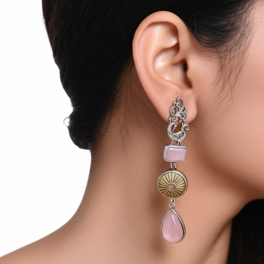 808921 Pretty Precious Fashion Oxidised Silver Stylish Party Wear Earrings for Women and Girls