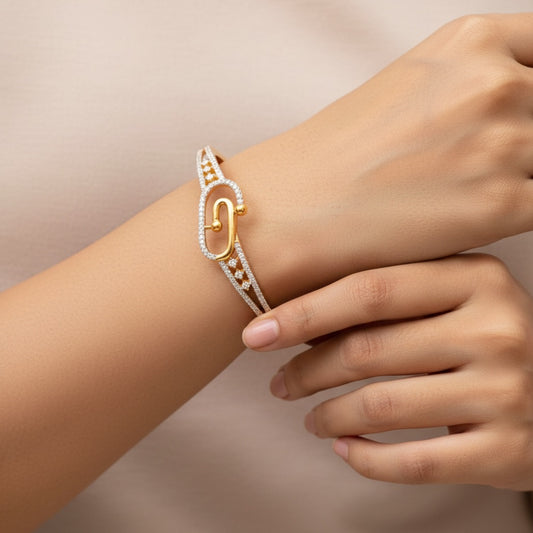 425307 Cubic Zirconia Classic Kada With Gold Plating