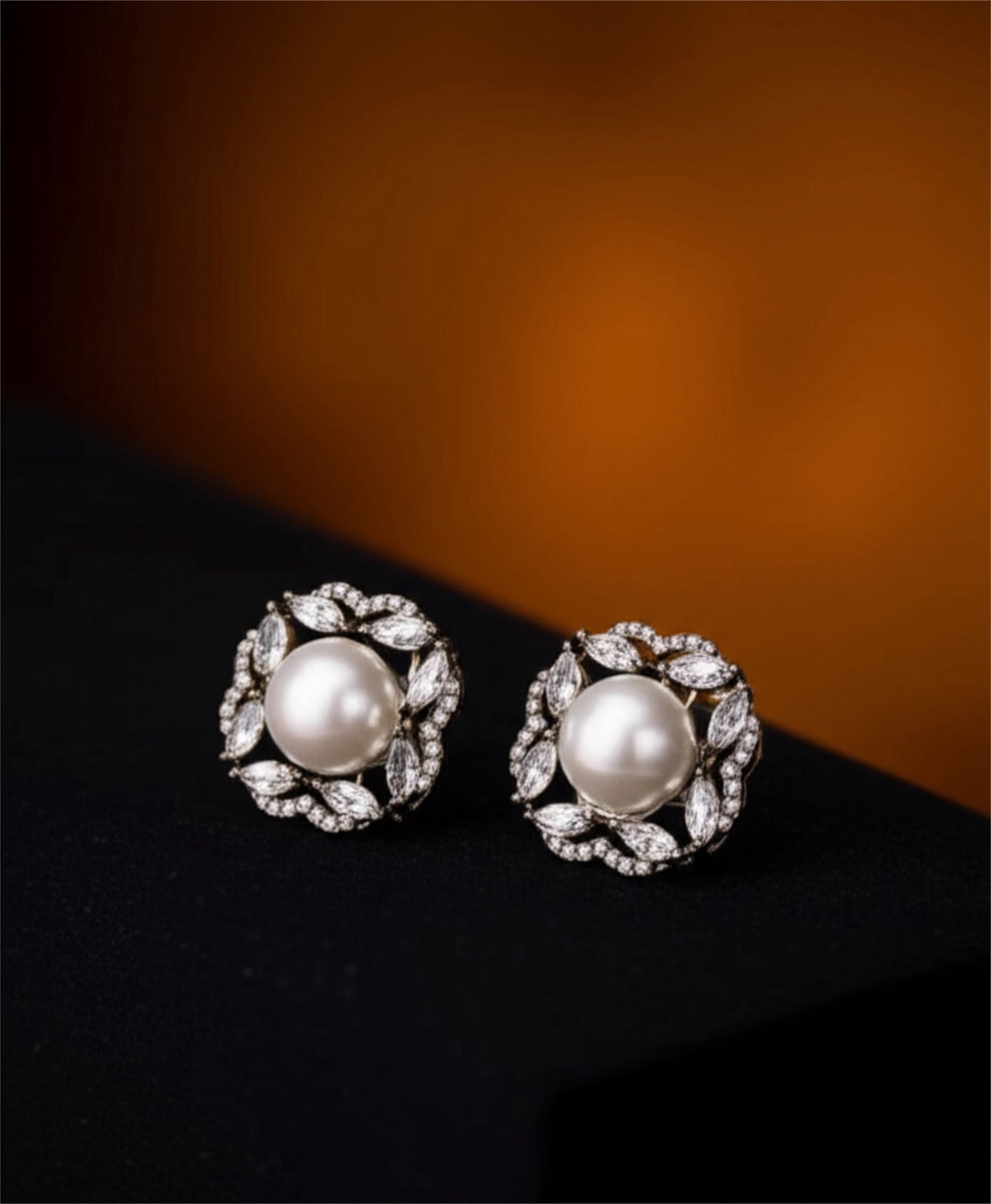 431739 Cz Moti Tops With Black 2 Tone Rhodium Plating