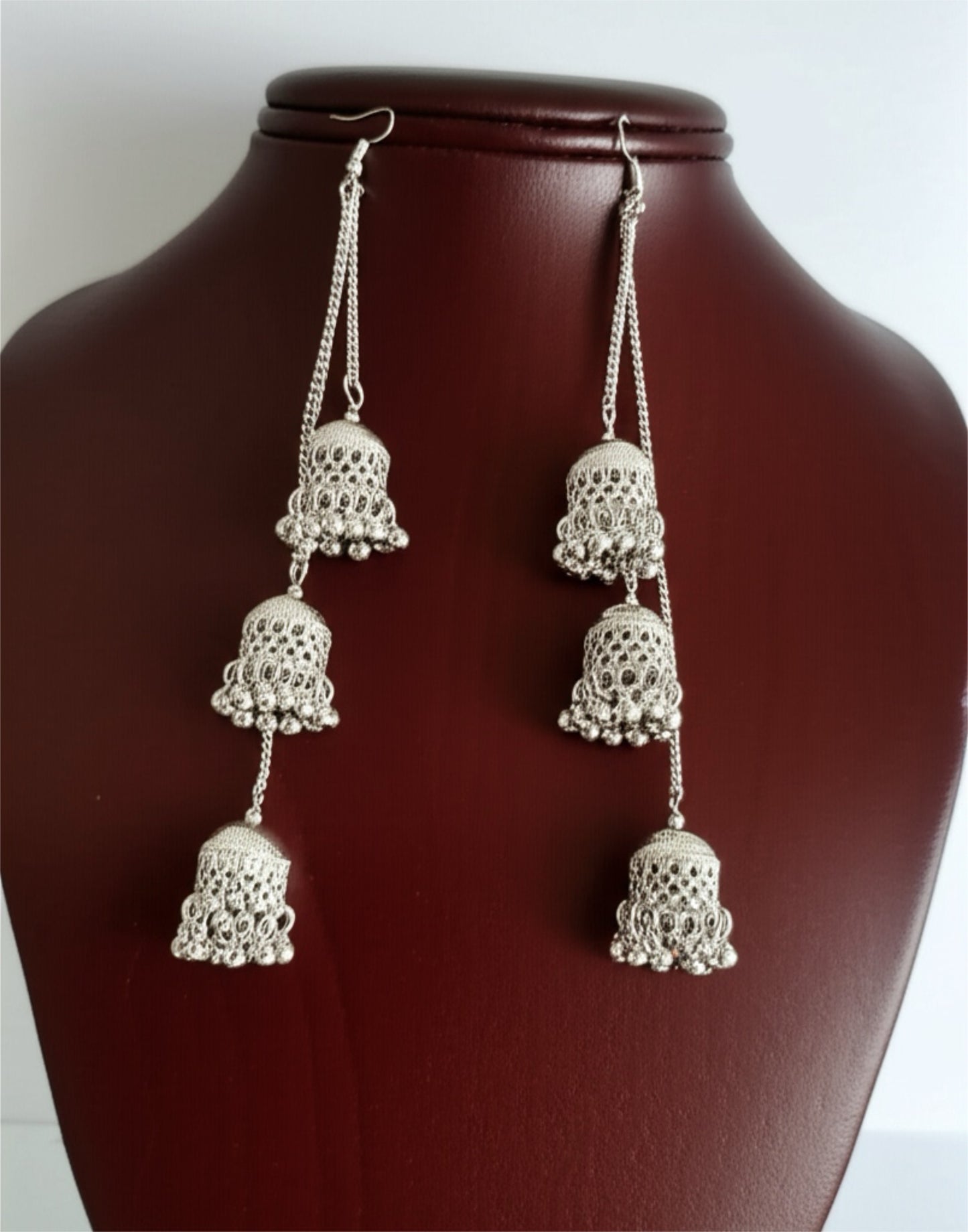 91309-ERO Pretty Precious Fashion Oxidised Silver Stylish Party Wear Earrings for Women and Girls