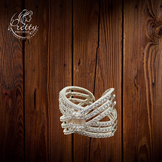 416688 Cz Classic Ring With Rhodium Plating