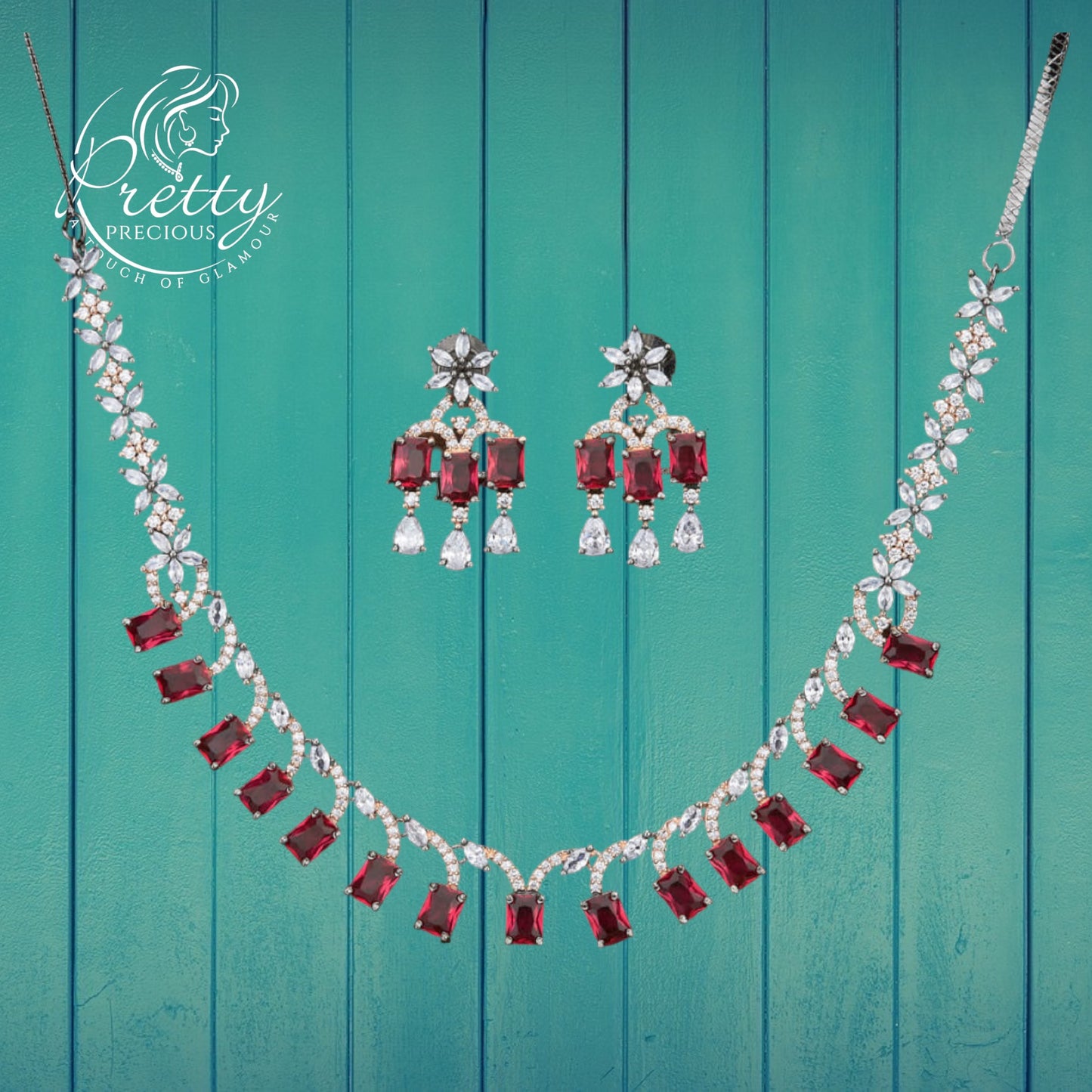 417394 Cz Classic Necklace With Black Rose Plating