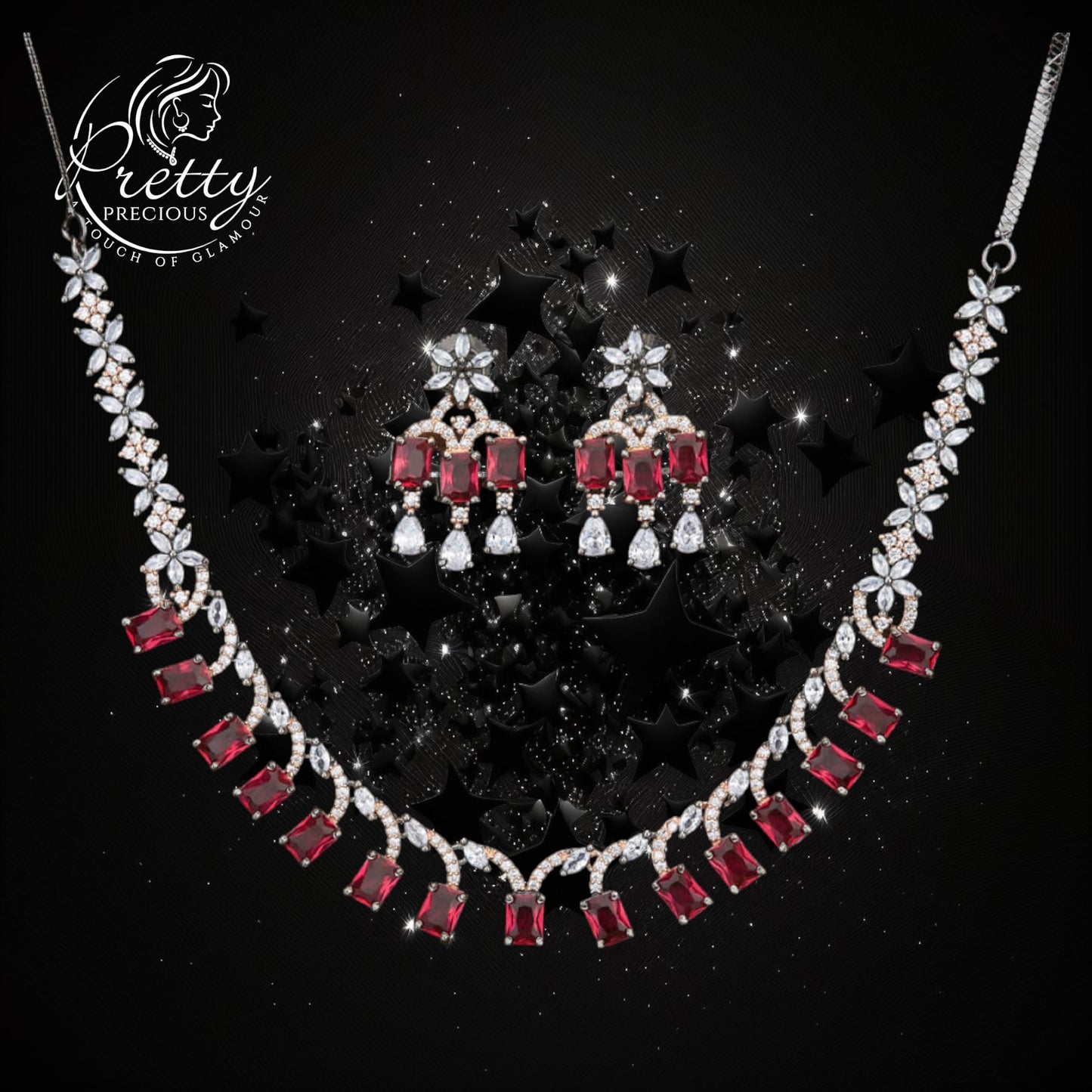 417394 Cz Classic Necklace With Black Rose Plating