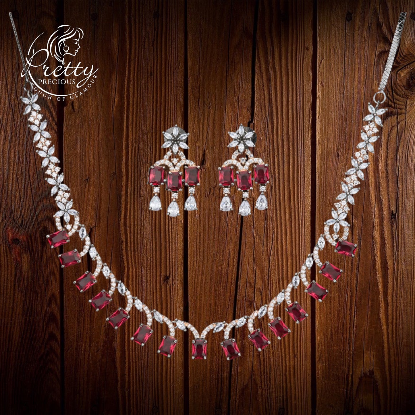 417394 Cz Classic Necklace With Black Rose Plating