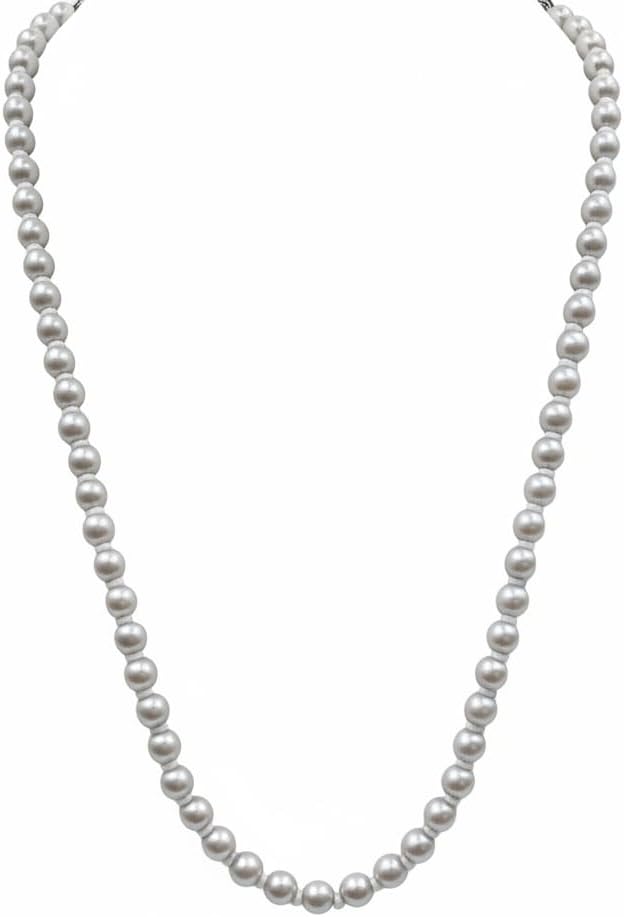 810537- Pretty Precious Grey Pearl Necklace, Beaded Strand, Classic Elegant Style, Women's Jewelry