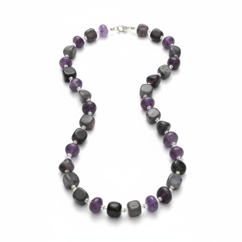 90172-Pretty Precious Beaded Necklace Mala for Women & Girls | Elegant Crystal Bead Chain | Traditional & Western Fashion Jewellery | Lightweight Statement Jewellery-Assorted Colours