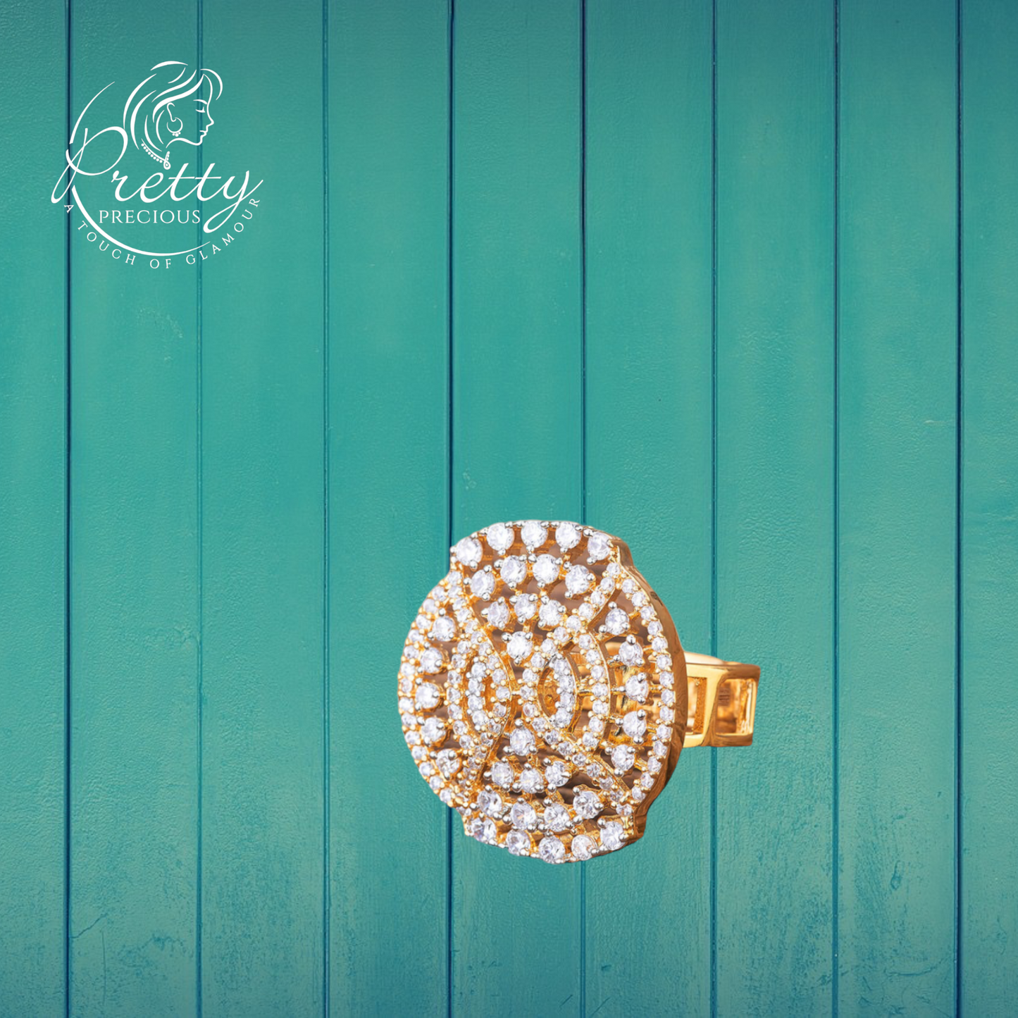 424715 Cubic Zirconia Adjustable Ring