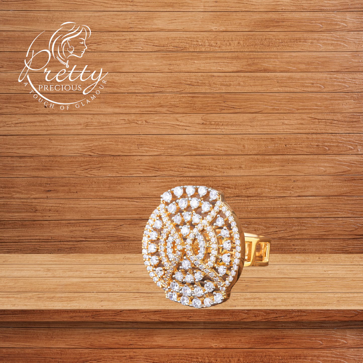 424715 Cubic Zirconia Adjustable Ring