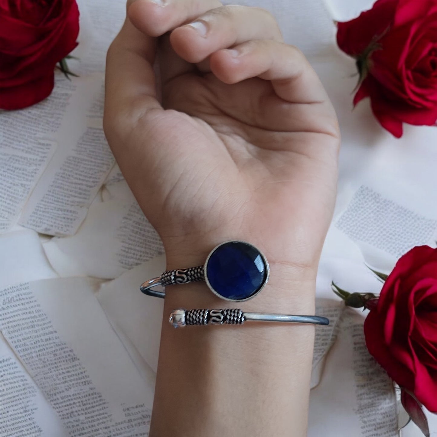 91509 BRO Classic Kada With Oxidised Plating-Blue