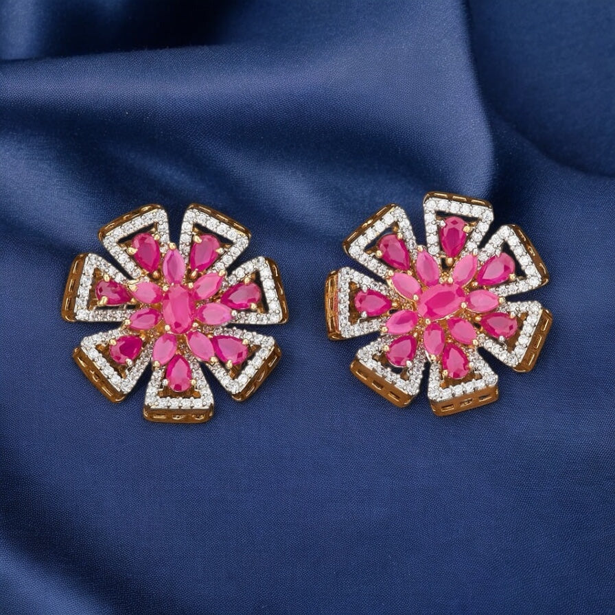 422523 American Diamond Classic Tops With 2 Tone Plating-Ruby