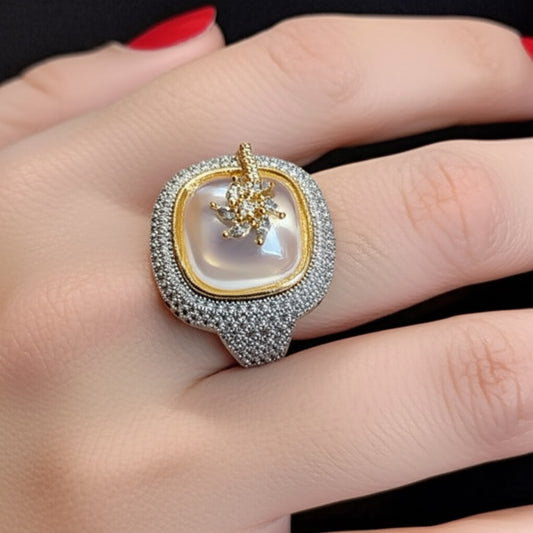 91859 RN Cz Adjustable Ring Moti
