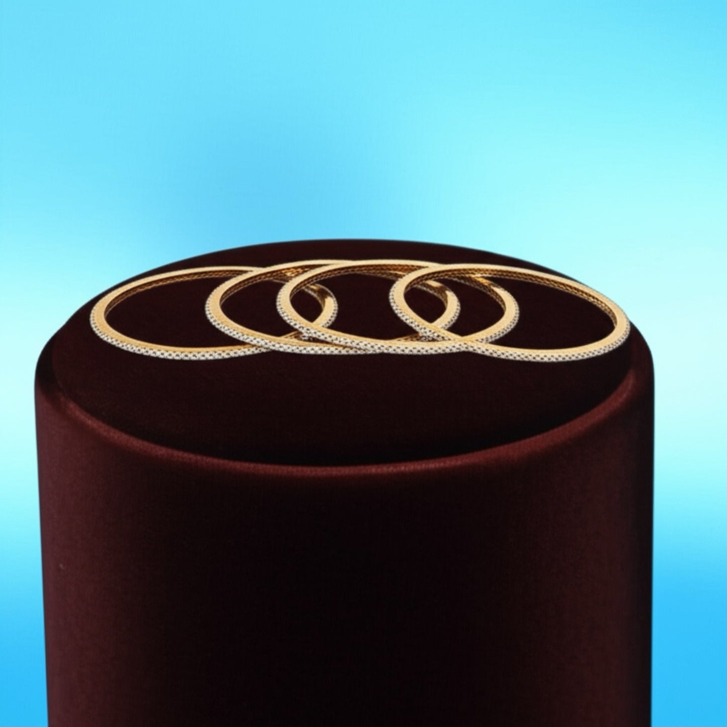 427266 Cz Moti Bangles With Gold Plating-Size 2.6