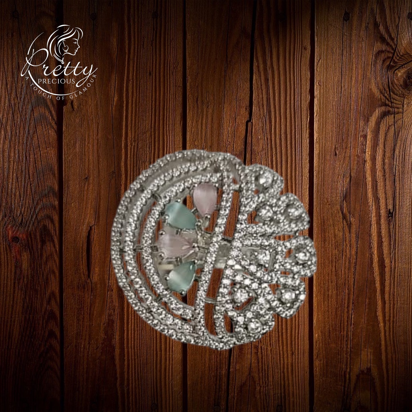 436624  Cz Adjustable Ring Multicolor