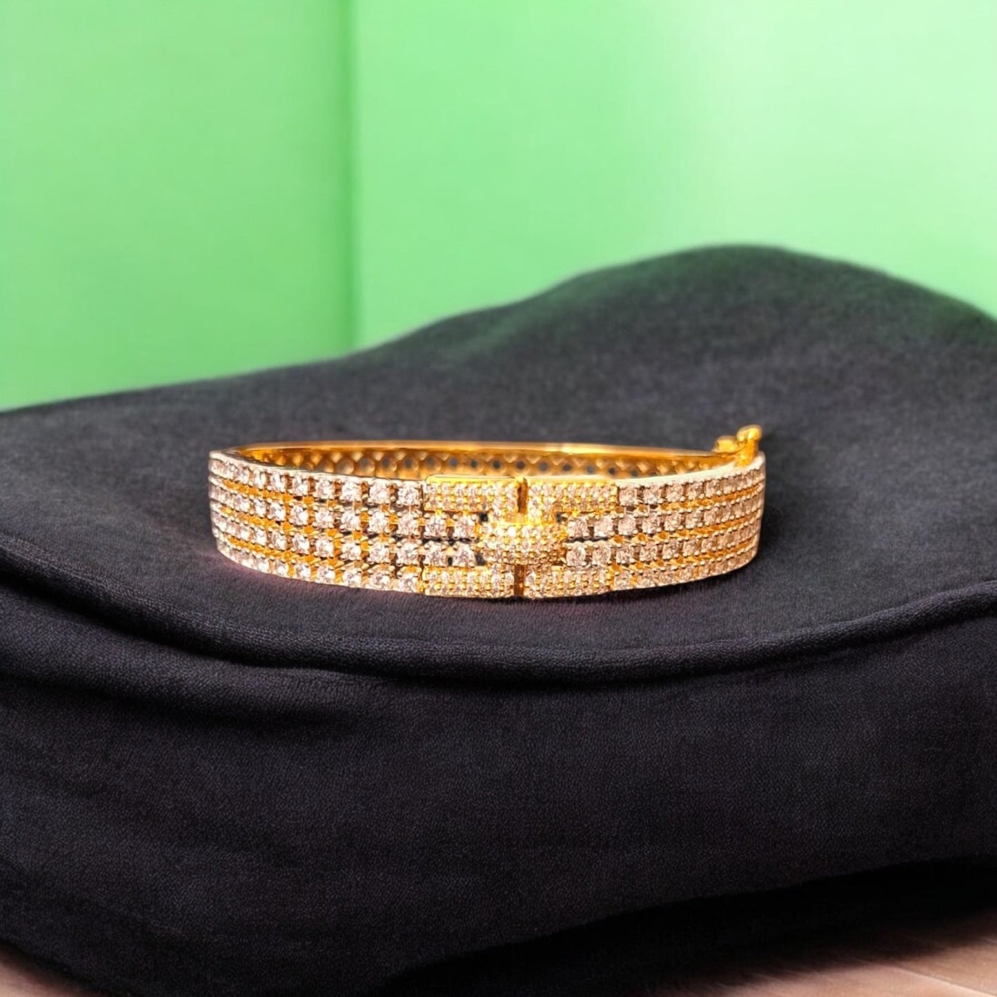 432907 Cubic Zirconia Classic Kada With Gold Plating