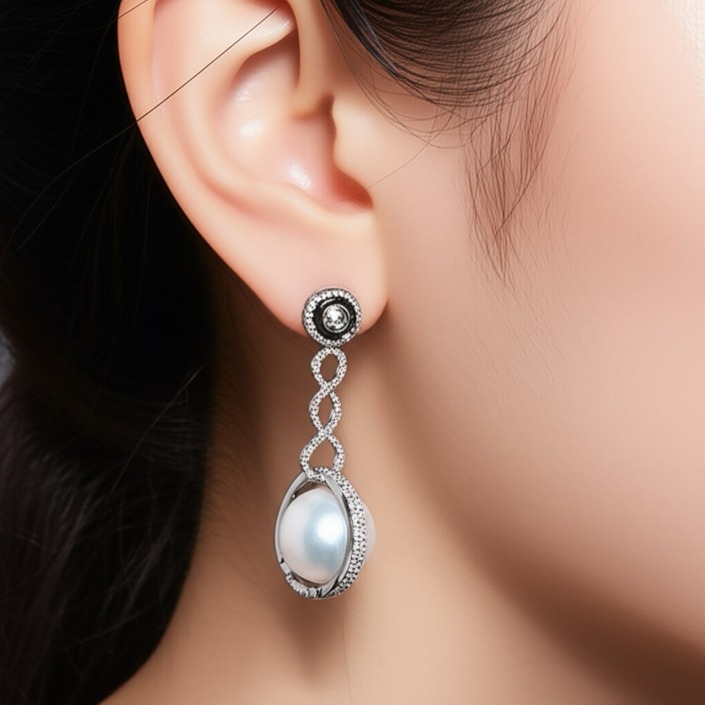 435180 Earring With Rhodium Plating-Silver