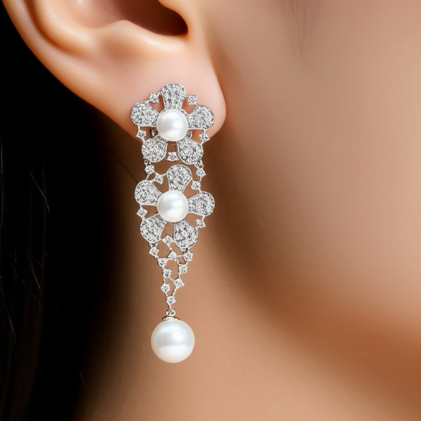 435232 Earring With Rhodium Plating-Silver