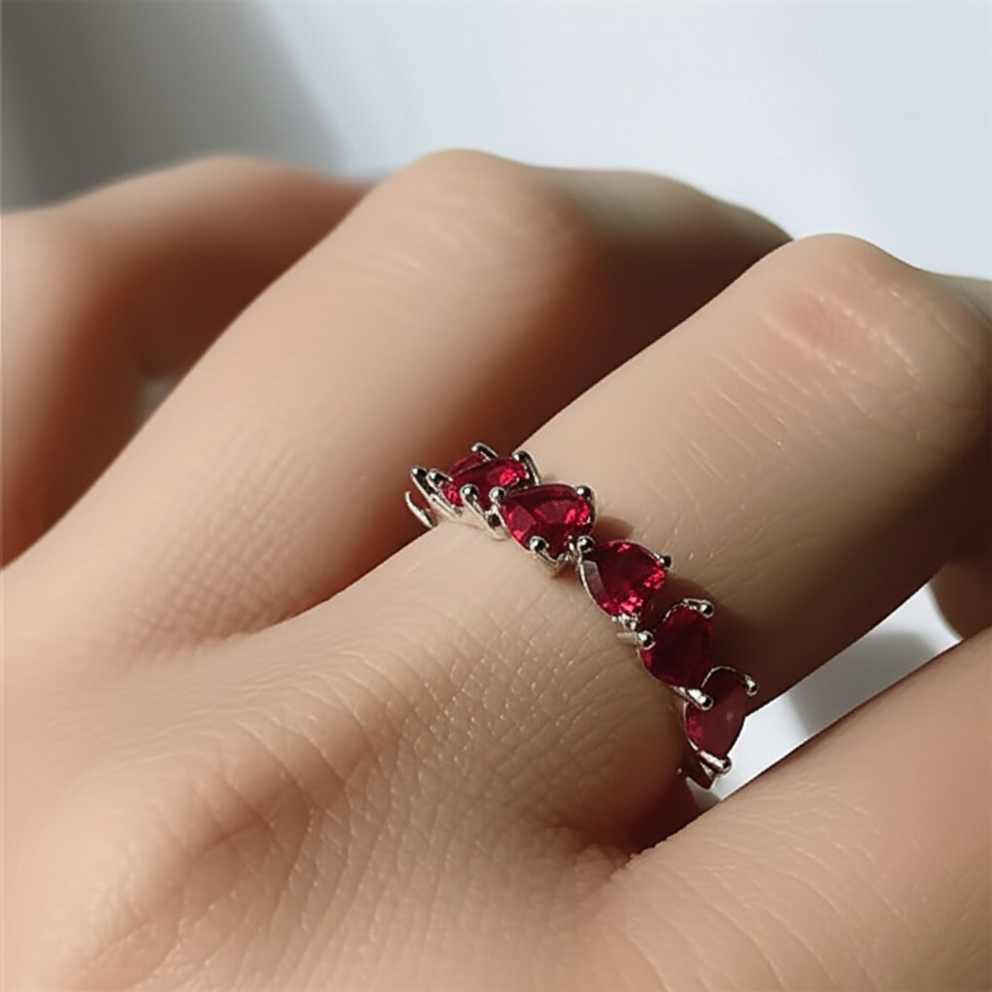 92109-RN Cz Adjustable Ring Ruby