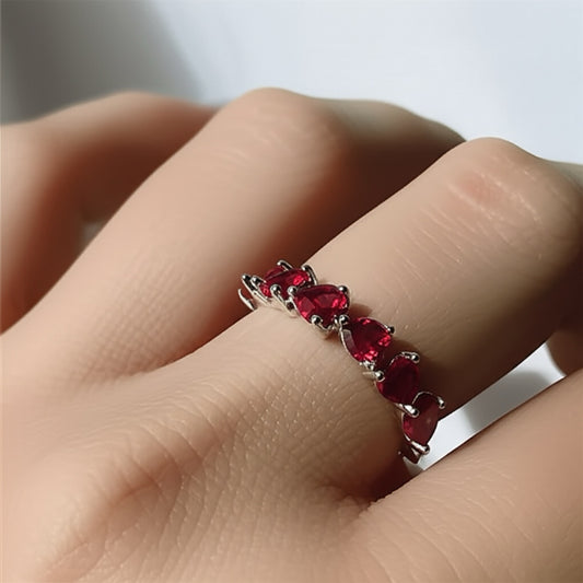 92109-RN Cz Adjustable Ring Ruby