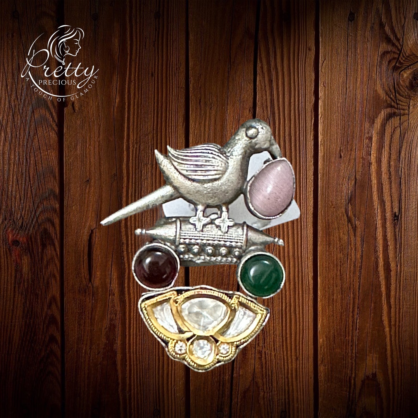 804645  Ring With Oxidised Plating