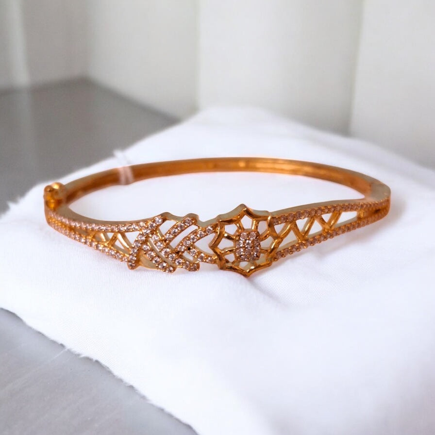 5086 Cubic Zirconia Classic Kada With Gold Plating