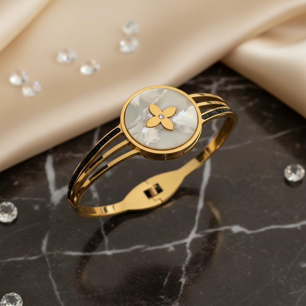 1455-Pretty Precious Anti-Tarnish Openable Stainless Steel Kada for Women & Girls | Western Openable SS Kada | Designer Bracelet