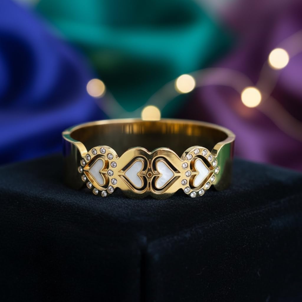 1450-Pretty Precious Anti-Tarnish Openable Stainless Steel Kada for Women & Girls | Western Openable SS Kada | Designer Bracelet