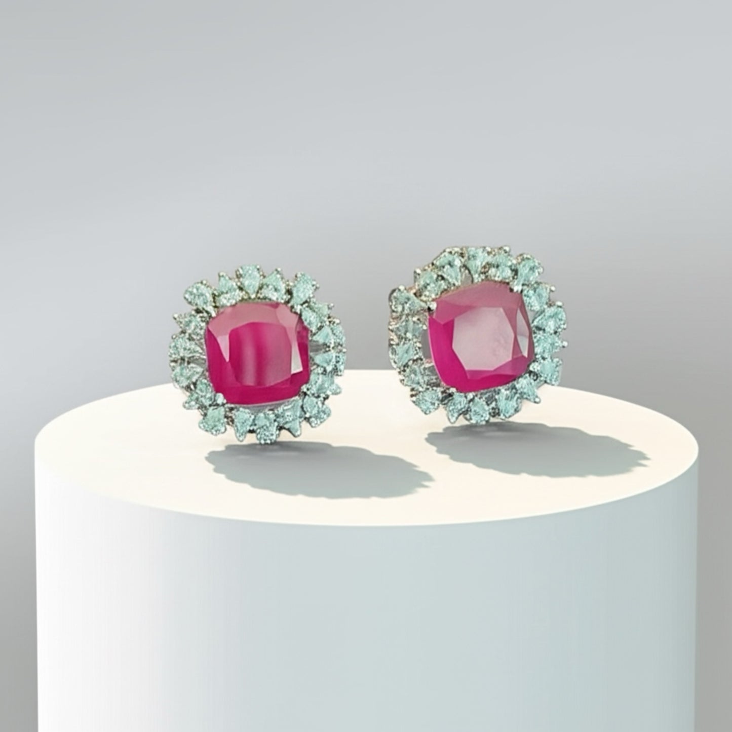 93259-ER  CZ Earring With Gold/Rhodium Plating-Design 1