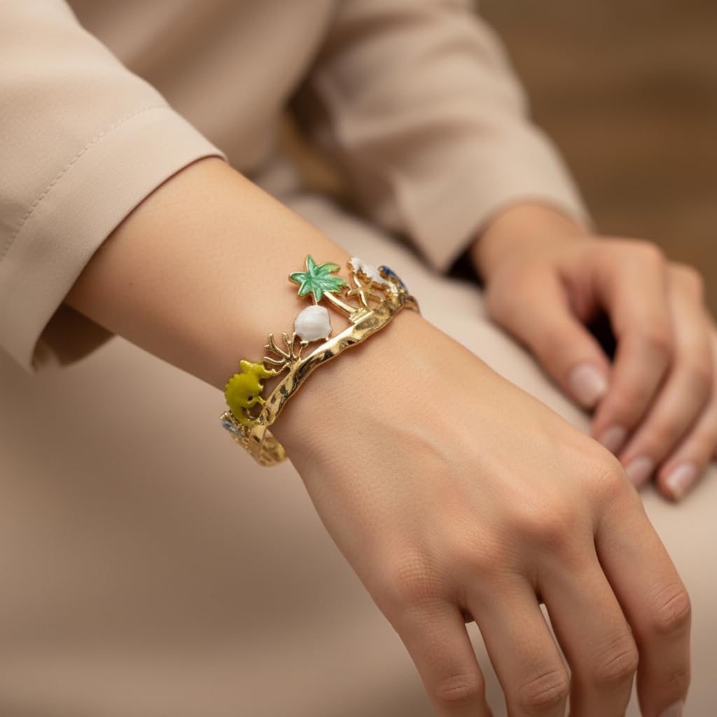 1443-Pretty Precious Anti-Tarnish Open Stainless Steel Kada for Women & Girls | Western Open SS Kada | Multicolour Designer Bracelet