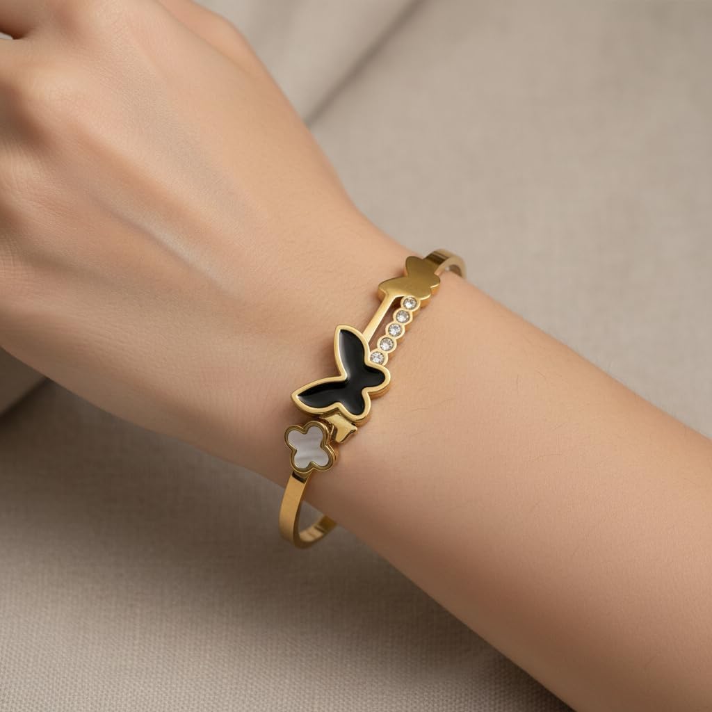 1453-Pretty Precious Anti-Tarnish Openable Stainless Steel Kada for Women & Girls | Western Openable SS Kada | Designer Bracelet