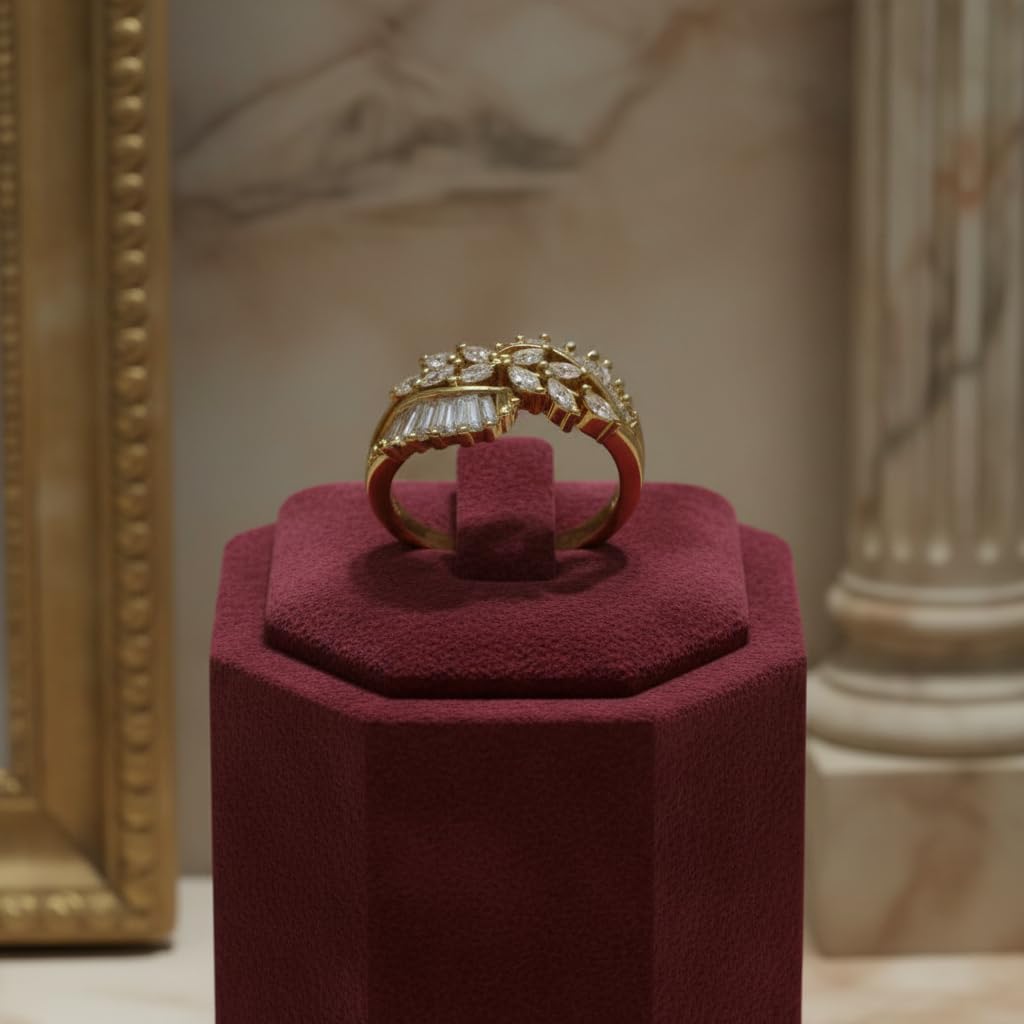 442892-Pretty Precious American Diamond Finger Ring for Women & Girls | Gold Plated AD Ring | Adjustable Elegant Party, Wedding & Daily Wear Jewellery-Two Tone