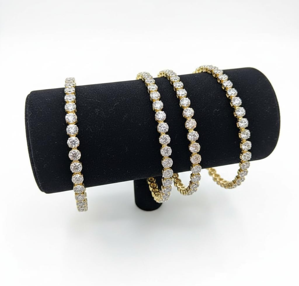 1480-Pretty Precious Two Tone Cubic Zirconia/American Diamond Traditional Bangles/Bracelet Set of 4 for Women and Girls- (Size 2.6)