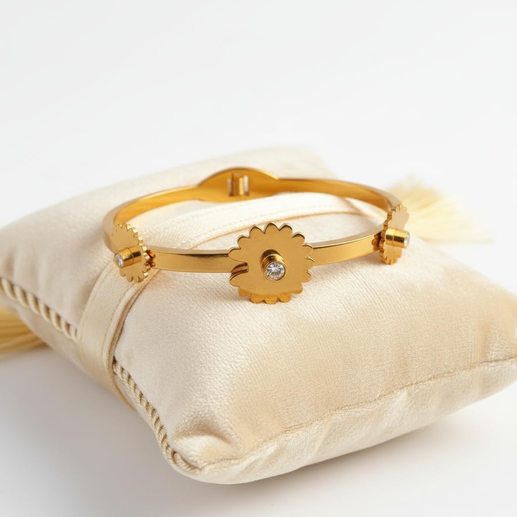 1454-Pretty Precious Anti-Tarnish Openable Stainless Steel Kada for Women & Girls | Western Openable SS Kada | Designer Bracelet
