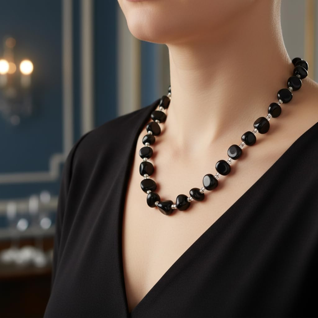 90172-Pretty Precious Beaded Necklace Mala for Women & Girls | Elegant Crystal Bead Chain | Traditional & Western Fashion Jewellery | Lightweight Statement Jewellery-Assorted Colours