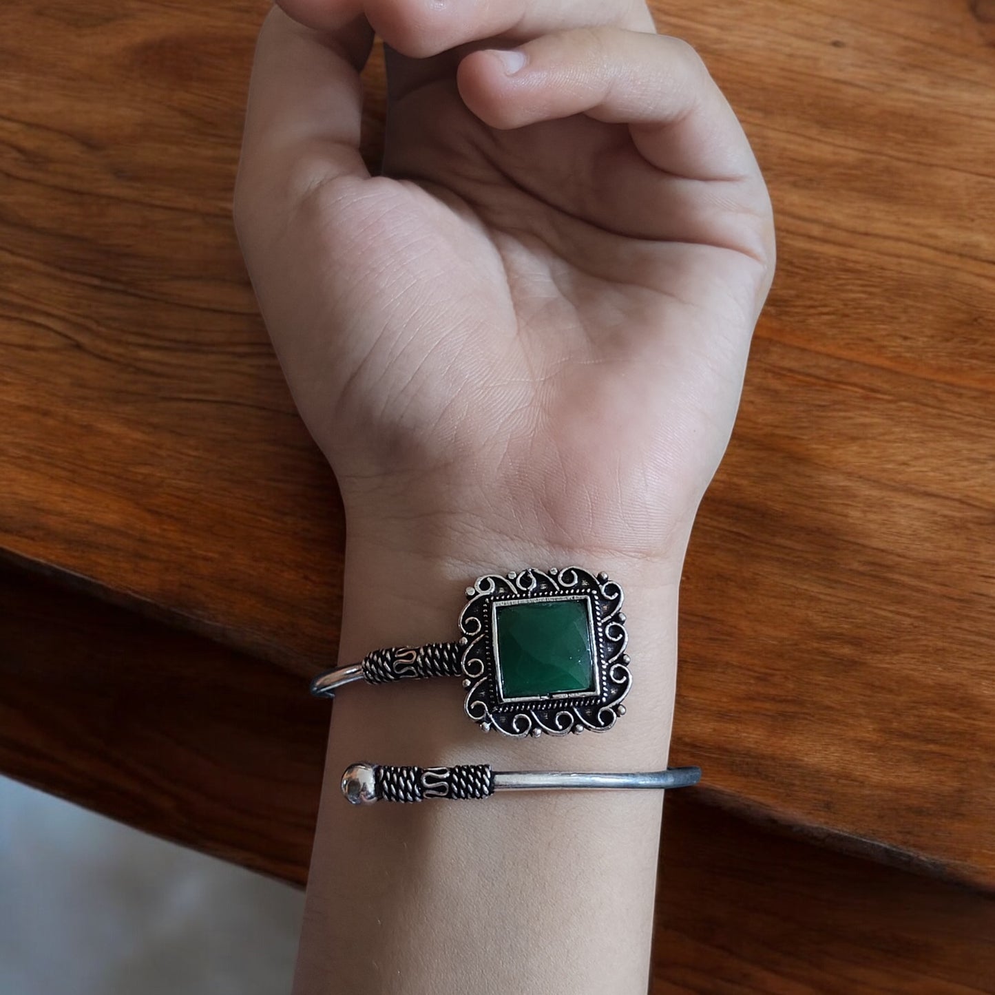 91509 BRO Classic Kada With Oxidised Plating-Green